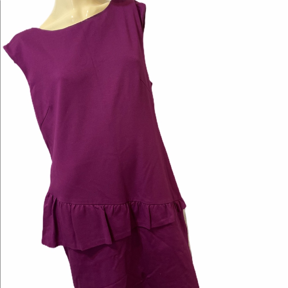 Trina Turk Bonsoir Ponte Dress Orchid Ruffle EXC